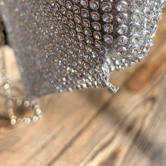 Rhinestone Clutch Crossbody Flowy mesh - Picture 14 of 15